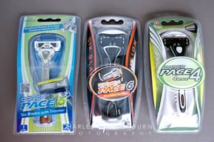 Dorco 4-blade and 6-blade razor systems in retail blister packs