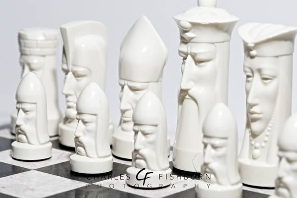 Peter Ganine Gothic chess set, salon edition, white pieces