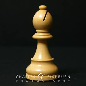 German Knight wooden chess set, white bishop